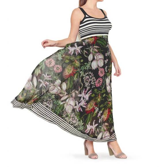 NEW BEATE HEYMANN botanical maxi tank dress